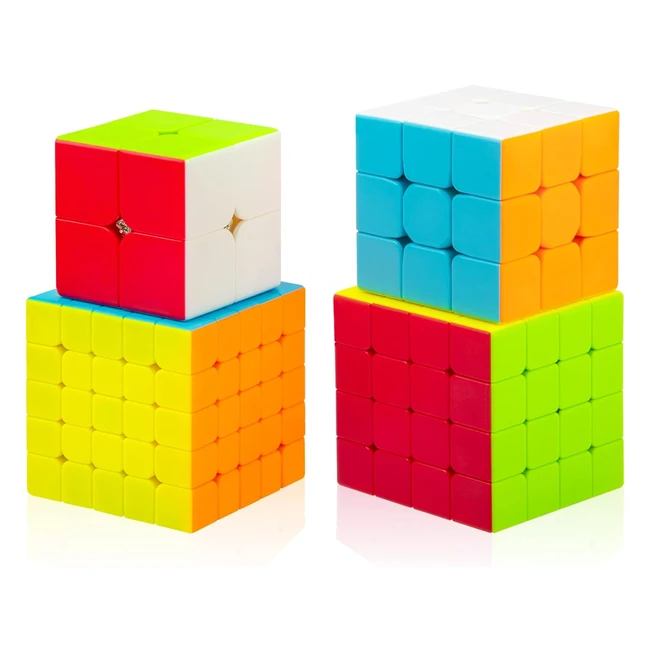 Cubo de velocidad 4 piezas Speed Cube Set 2x2 3x3 4x4 5x5 - ¡Mejora tu velocidad y diversión!