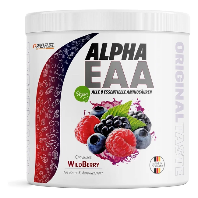 Alpha EAA Powder 462 g Wild Berry - Incredibly Delicious EAA Drink Powder - Vegan - Made in Germany