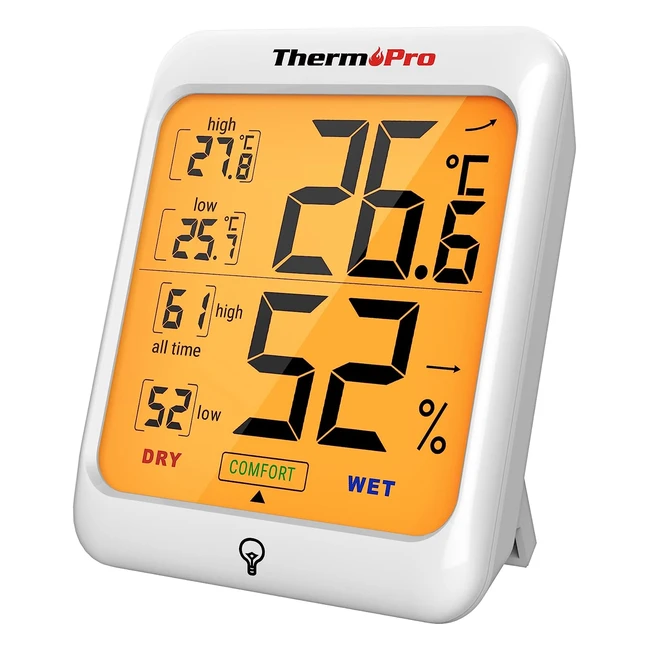 ThermoPro TP53 Hygrometer - Digital Indoor Room Lab Greenhouse Thermometer