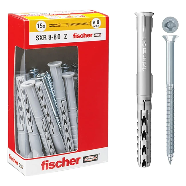 Fischer Tasselli Prolungati SXR 8 x 80 mm - Set di 15 pz