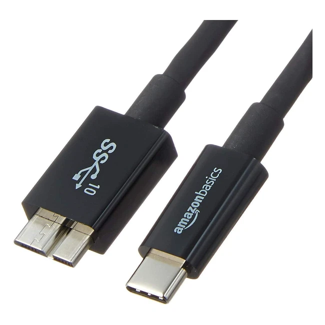 Amazon Basics USB Type-C to Micro-B 3.1 Gen2 Cable - Fast Data Transfer & Charging
