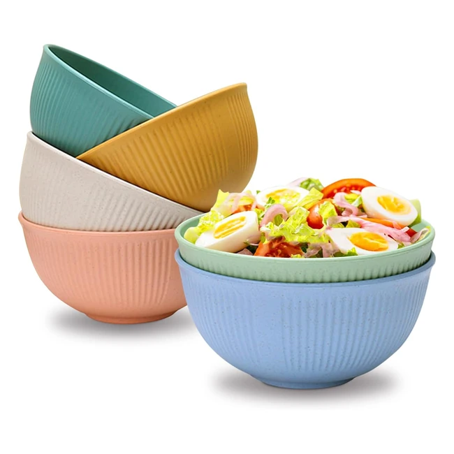 Ensemble de 6 bols en plastique incassables Jeslon pour salade, soupe, riz et pâtes - résistants au micro-ondes et au lave-vaisselle