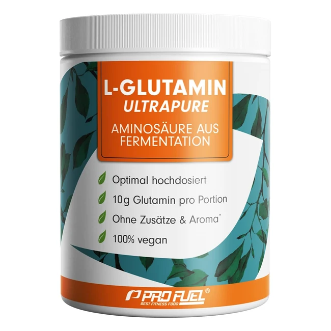 L-Glutamin Pulver 500 g - Hochdosiert, geschmacksneutral, vegan - Über 999 Reinheit - Für 50 Tage