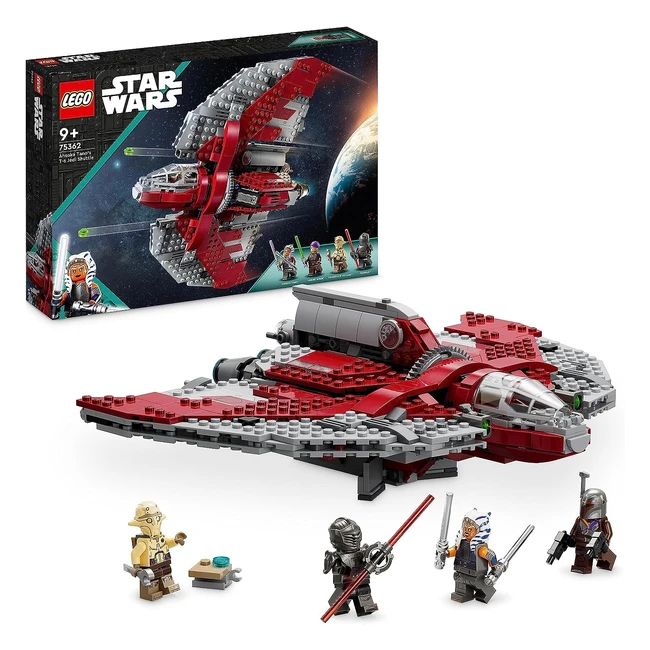 LEGO 75362 Star Wars Ahsoka Tano's T6 Jedi Shuttle Set - Raumschiff Spielzeug mit 4 Mini-Figuren inklusive Sabine Wren und Marrok mit Lichtschwertern - Geschenk für Ahsoka-Fans
