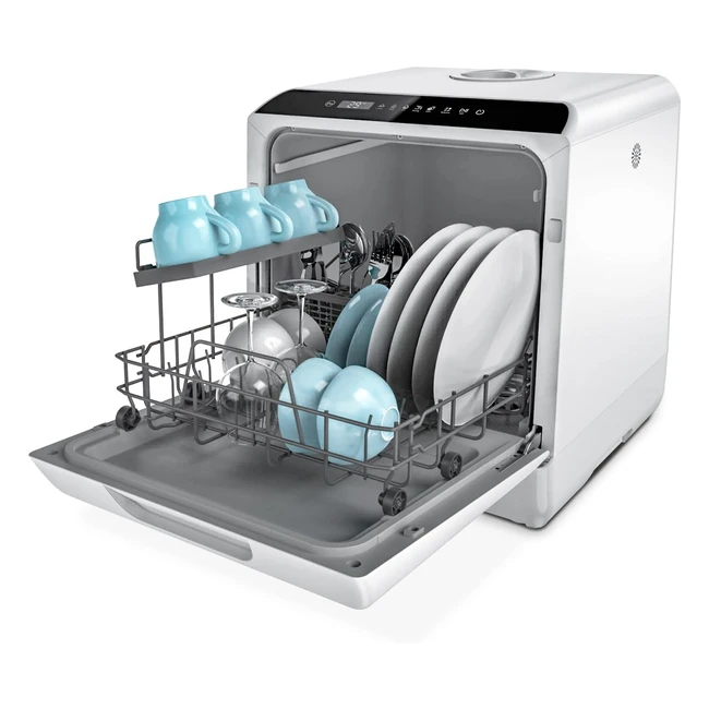 Mini lave-vaisselle Hermitlux, compact et pratique, idéal pour le camping - Blanc