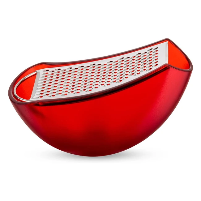 Alessi Parmenide AARU01-R Design Grater with Cheese Cellar - Red