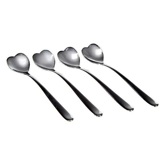Alessi Big Love AMMI087 Set of Four Heartshaped Design Coffee Spoons 1810 Stainless Steel