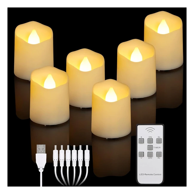 Bougies LED rechargeables Ziyoudoli avec minuterie et télécommande - Décoration de fête pour Noël et Halloween