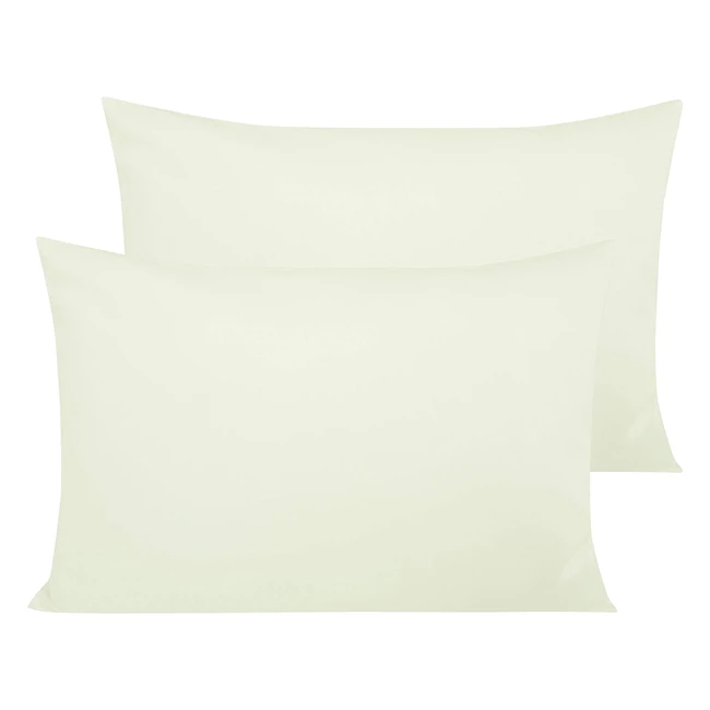 NTBAY 2 Pack 500 Thread Count Egyptian Cotton Pillow Cases - Super Soft, Cozy, and Breathable - Standard Size - Ivory
