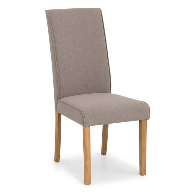 Julian Bowen Set of 2 Seville Dining Chairs - Taupe Oak - Height 103cm Width 41c