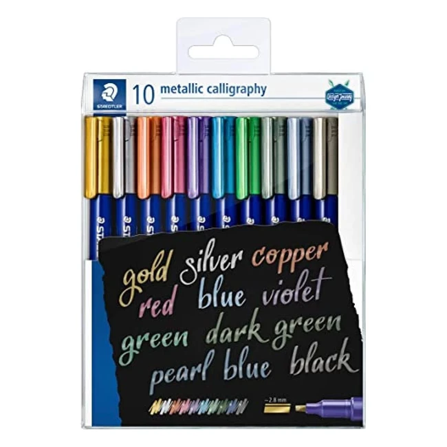 Staedtler 8325 TB10 Design Journey Metallic Calligraphy Pens - Pack of 10