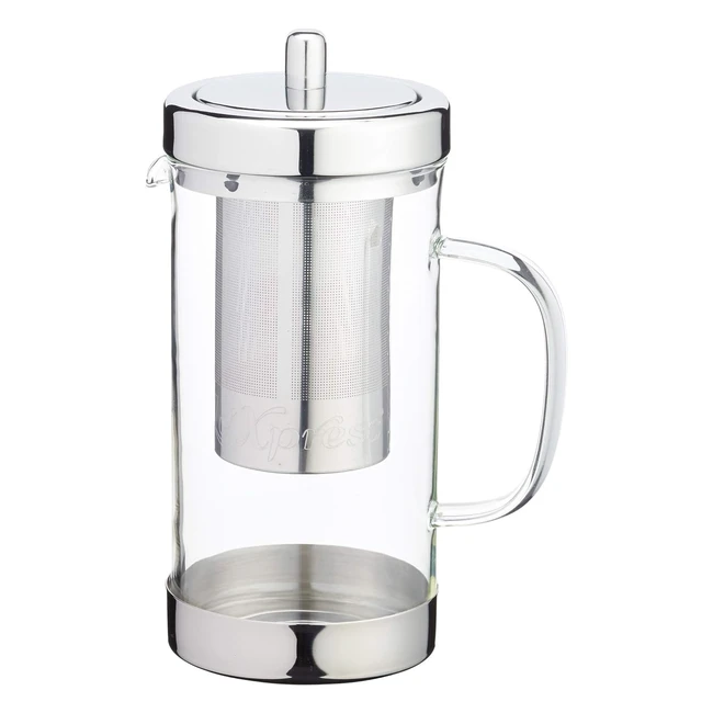 KitchenCraft 1L Stainless Steel  Glass Infuser Teapot - Enjoy Loose Teas  Frui