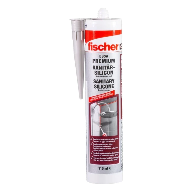 Fischer DSSA Premium Sanitärsilikon für Ecken 512208 - Langlebig & Schimmelresistent