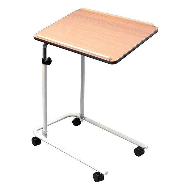 NRS Healthcare L17516 Overbed Chair Table - Adjustable, Tilting, and Wheeled