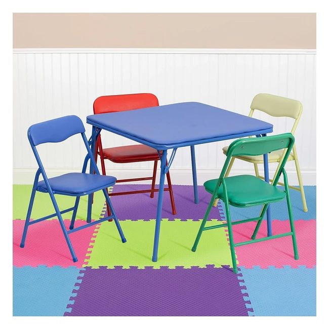 Flash Furniture Folding Table and Chair Set - Perfect for Learning Eating and 