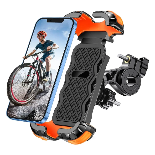 Glangeh Bike Phone Holder Secure Lock 8s Quick Install Antifall Motorbike Phone Mount for 4768 Mobile Phones