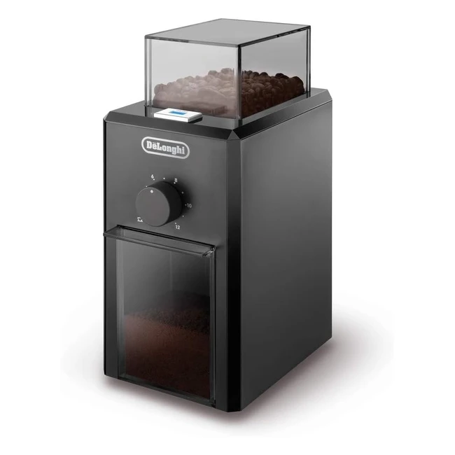 Delonghi Coffee Grinder KG79 - Professional Burr Grinder, 120g Capacity, Cup Selector, Transparent Containers
