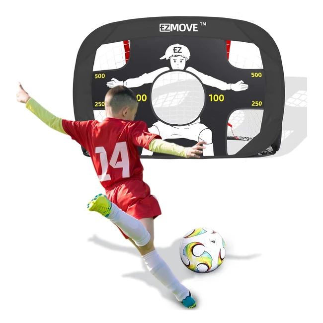 EZMove Football Goal - Portable Net Goals for Kids - Easy Setup - Durable Materi