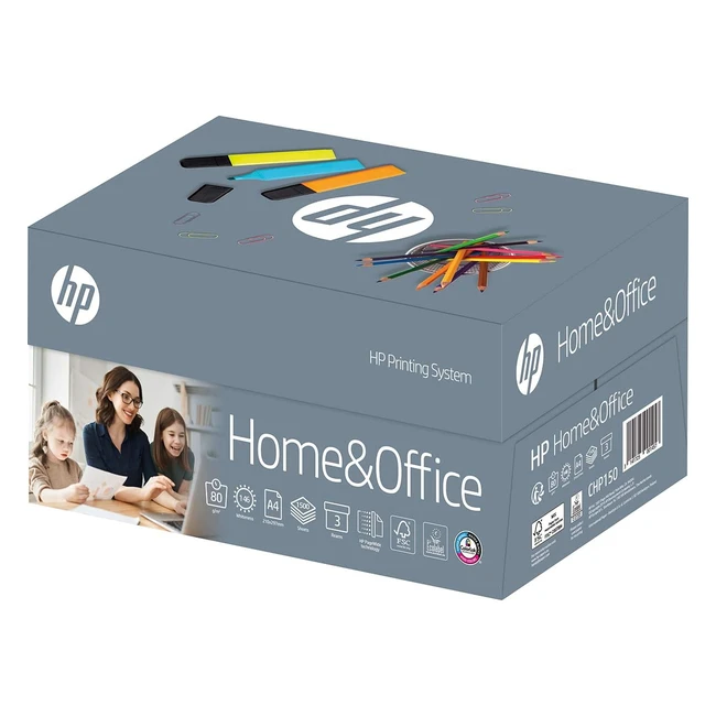 Carta per stampante HP CHP150 Home e Office Triobox A4 80g - 1500 fogli