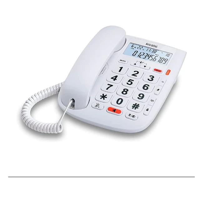 Telefono Fisso Alcatel T Max 20 Bianco - Display Retroilluminato Tasti Grandi 