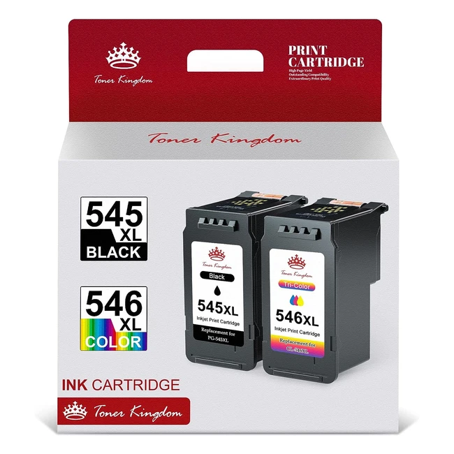 Toner Kingdom PG545XL CL546XL - Canon Druckerpatronen - Hohe Druckqualität - 400 Seiten Schwarz - 300 Seiten Farbe