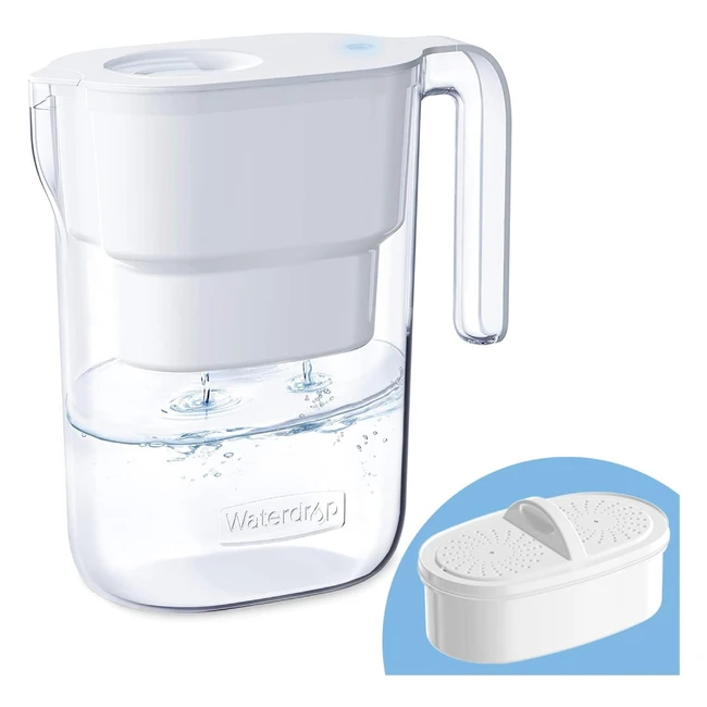 Waterdrop Elfin Fridge Water Filter Jug - NSF Certified - 3 Months Filter - Reduces Fluoride & Chlorine - BPA Free - White - WDPF01A+