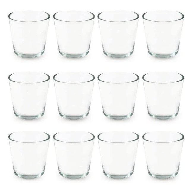 Set 12 Bicchieri Porta Candela in Vetro - Pajoma 09565 - Altezza 7 cm