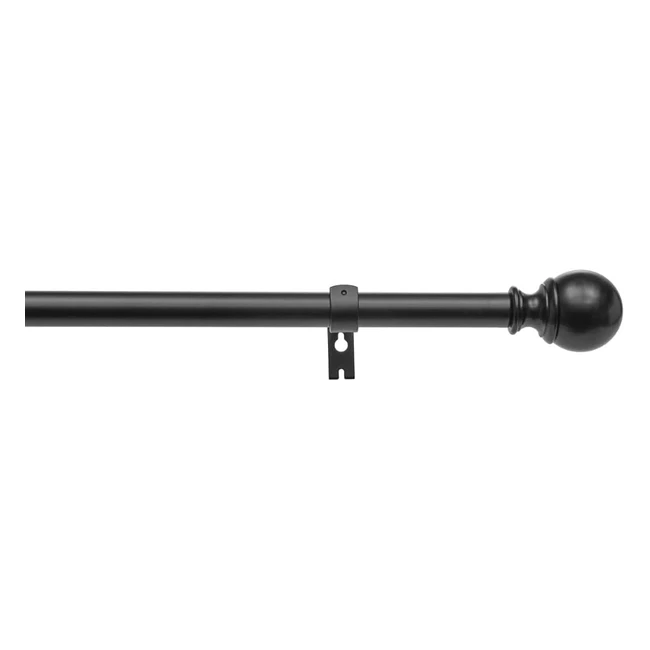 Black Extendable Curtain Rod with Round Finials - Amazon Basics - Reference: 914-1829 cm