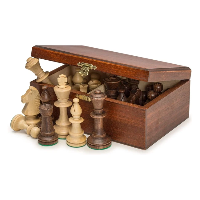 Piezas de ajedrez Staunton No. 5 con caja de madera - Wegiel