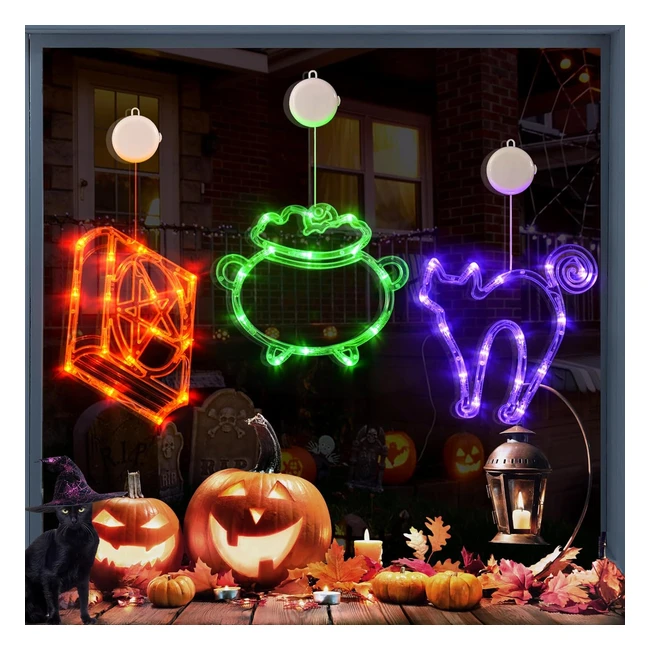 Upgrade Your Halloween Decor with LOLSTAR Halloween Lights - 3 Packs of Spellboo