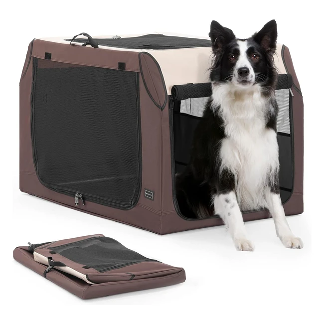 Petsfit Dog Car Crate - Portable Travel Crate for Large Medium Dogs - Lightweigh