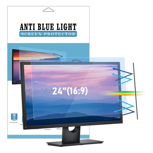 24 inch Blue Light Blocking Screen Protector | Anti-Glare, Anti-UV, Reduce Eye Strain