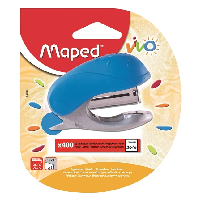 Grapadora Maped Vivo 246266 - Incluye 400 grapas - Color Azul