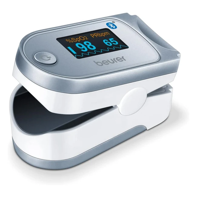 Beurer Pulsoximeter, Sauerstoffsättigung messen, Bluetooth-App, Farbdisplay
