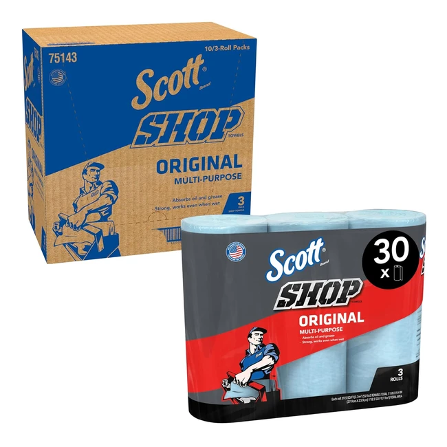 Essuie-mains Scott Shop Towels Original 75143 - Essuyage intensif - 10 paquets d
