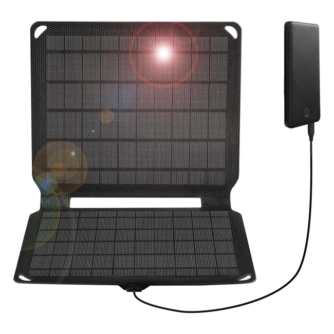 Flexsolar Caricatore Portatile Solare 10W - Ricarica Veloce per iPhone e Samsung