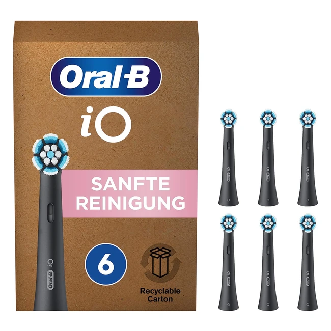 Oral-B IO Gentle Cleaning Ersatzbürstenköpfe für elektrische Zahnbürste, 6er Pack, schonende Reinigung, passend für Oral-B Zahnbürsten, Briefkastenfähige Verpackung
