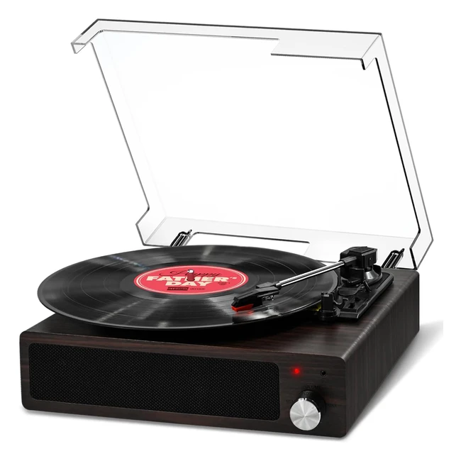 Fydee Vintage Bluetooth Turntable for Vinyl Records - 3-Speed Built-in Speakers