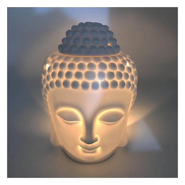 Bruciatore Olio Ceramica Aromaterapia Buddha Testa Diffusore Oli Essenziali Incenso Indiano Tibetano S Bianco