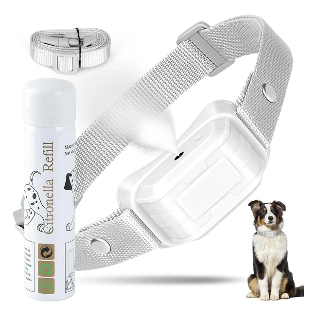 Citronella Bark Collar for Medium Large Dogs - Rechargeable, Automatic Stop Spray - Safety Dog Training Collar