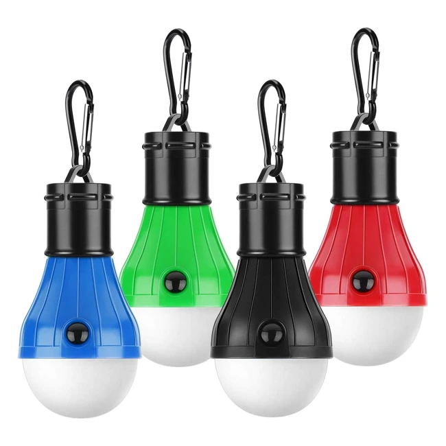 Newthinking LED Camping Lights - Portable Hooks, Emergency Light - 15W, 120LM - Waterproof Bulb for Hiking, Fishing, Camping - 4 Pack