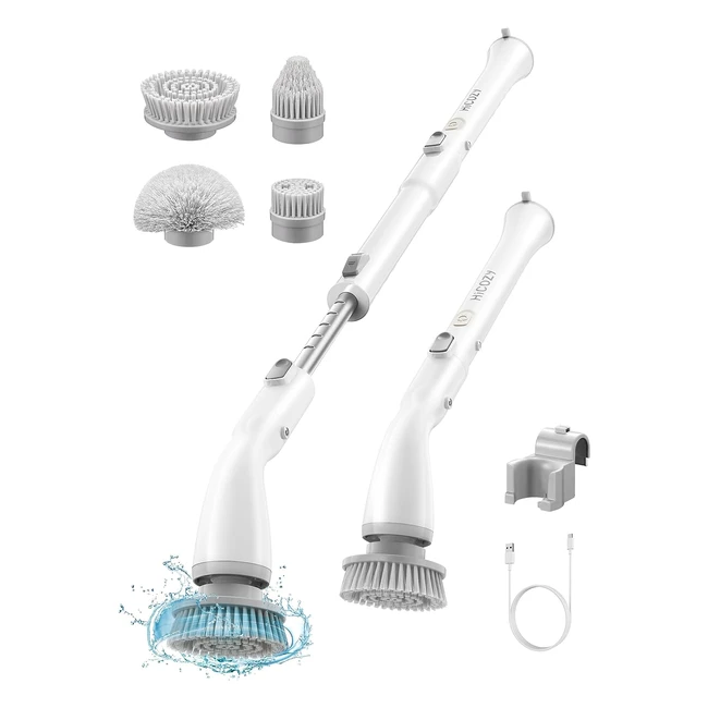 Hicozy Electric Spin Scrubber - Cordless Cleaning Brush w Extension Arm - Power