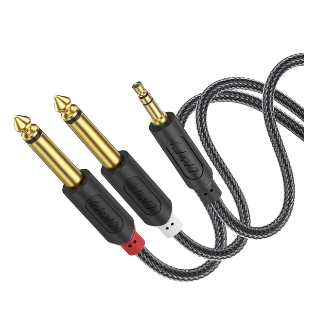 Cable de audio JD 35mm a doble 635mm  Chapado en oro  Divisor mono  PVC y tre