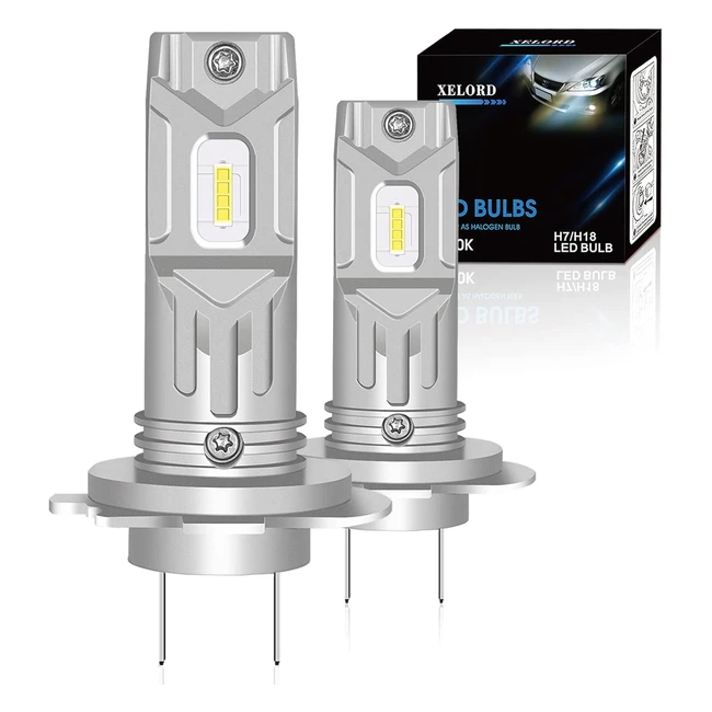 Ampoules LED H7 H18 6500K Blanche - Pack de 2