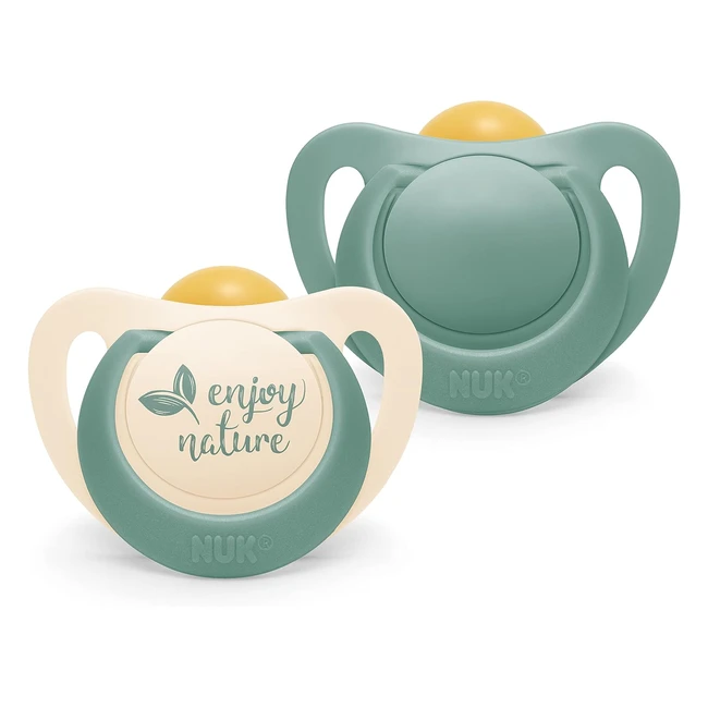 NUK for Nature Baby Dummy 06 Months - Sustainable Rubber Soothers - Over 98 Natural Raw Materials