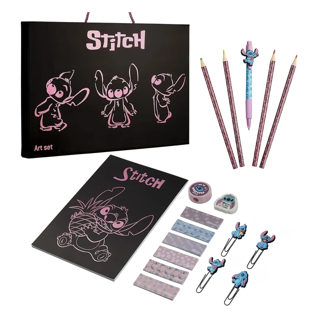 Kit de fournitures scolaires Disney Lilo et Stitch - Carnet Stylo Coffret Pape