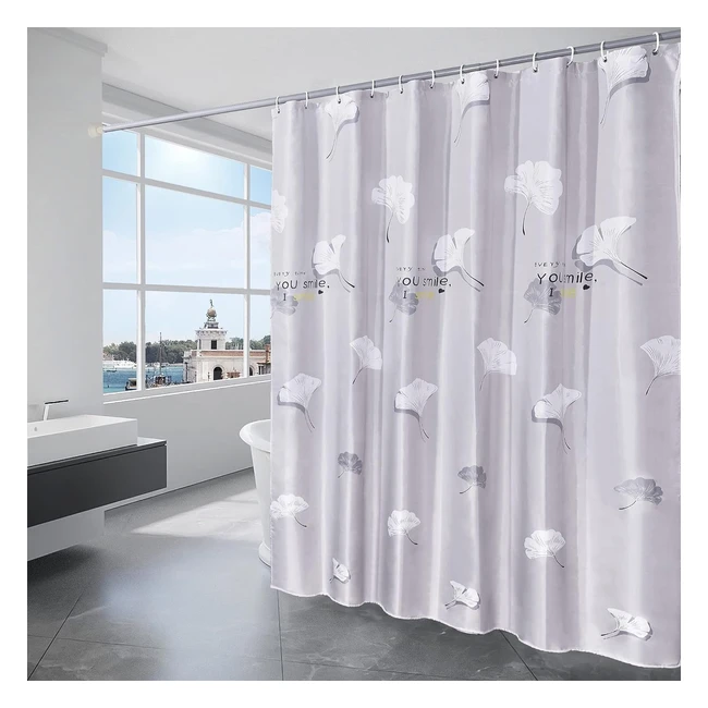 Trustlife Ginkgo Biloba Printed Shower Curtain - Waterproof, Quick-Drying, Washable - 180x200cm