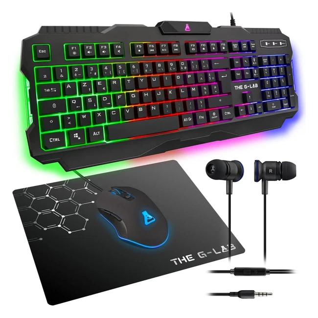 Combo Gaming Helium 4 in 1 - Tastiera Gaming QWERTY Retroilluminata Mouse Gamin