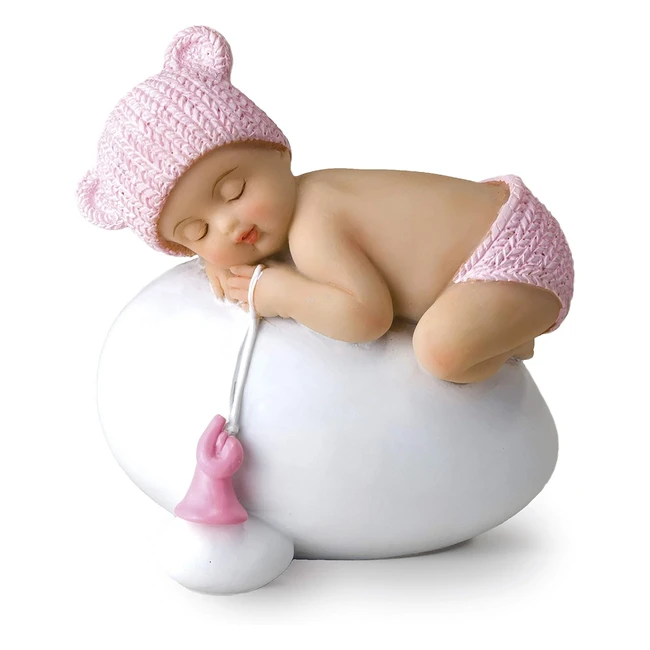 Figura Niña Bebé Rosa Durmiendo sobre Huevo 75x8cm - Ideal para Bautizos y Babyshowers