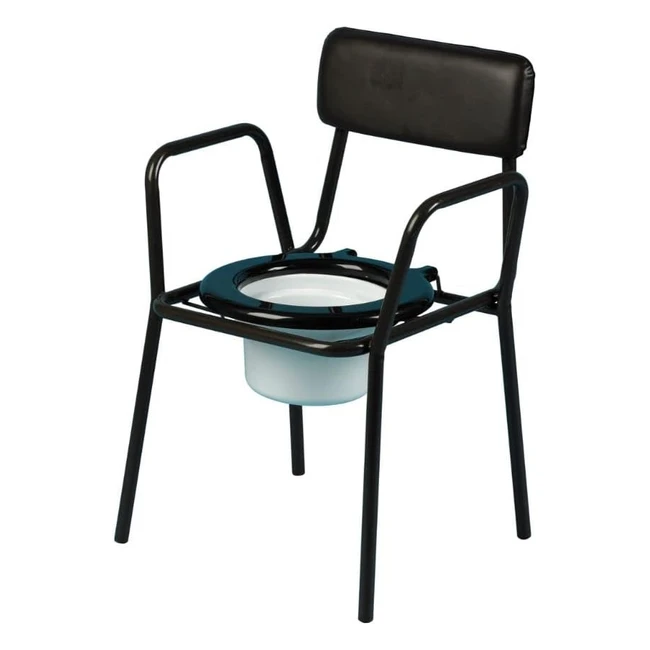 Stacking Commode Toilet Chair - Bedroom/Clinic Use - Elderly/Disabled - Fixed Height - Pan Included